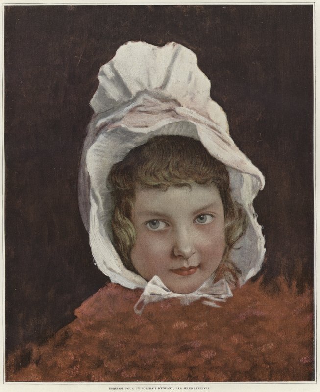 Skiss för ett porträtt av ett barn av Jules Joseph Lefebvre