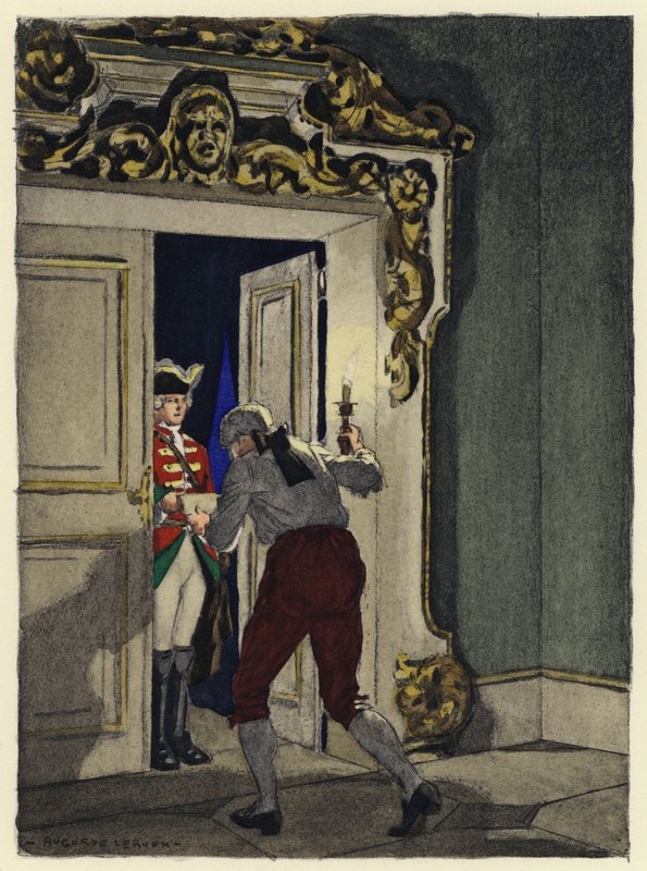 Illustration till Casanovas memoarer (färglitografi) av Jules Marie Auguste Leroux
