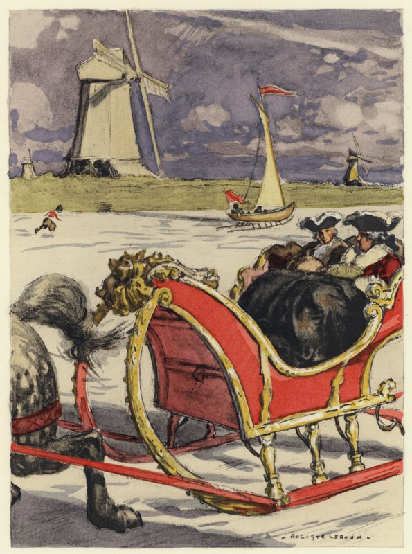 Illustration till Casanovas memoarer (färglitografi) av Jules Marie Auguste Leroux
