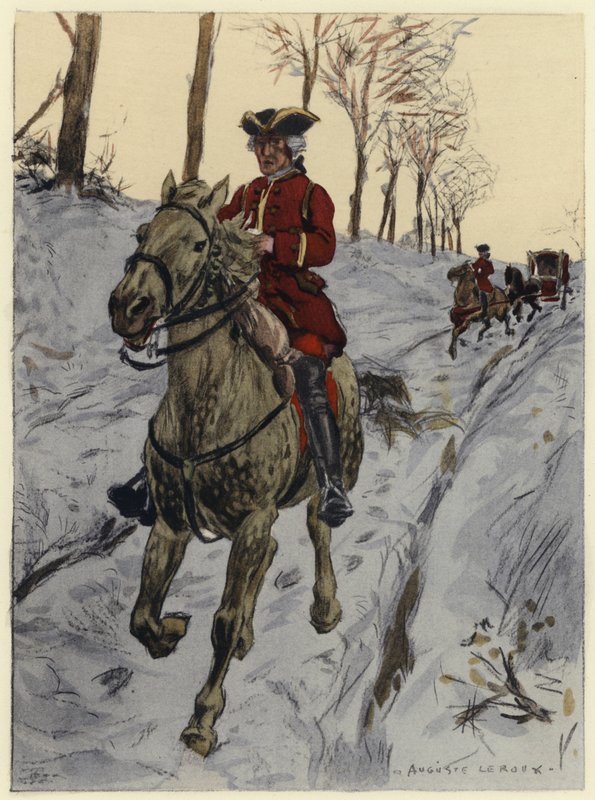 Illustration till Casanovas memoarer (färglitografi) av Jules Marie Auguste Leroux