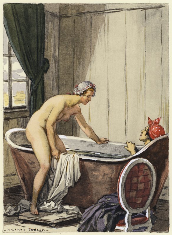 Illustration till Casanovas memoarer (färglitografi) av Jules Marie Auguste Leroux