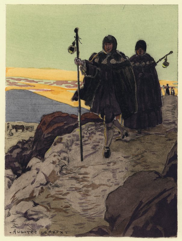 Illustration till Casanovas memoarer (färglitografi) av Jules Marie Auguste Leroux