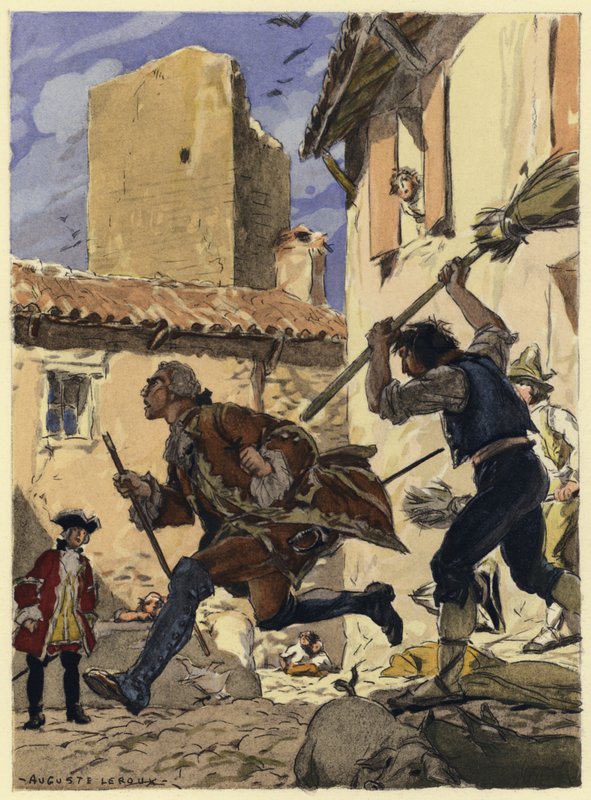 Illustration till Casanovas memoarer (färglitografi) av Jules Marie Auguste Leroux