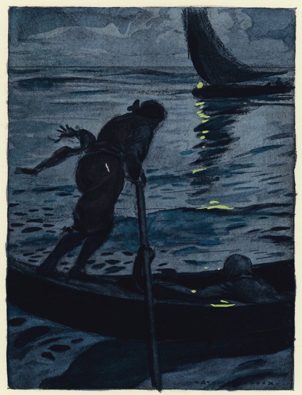Illustration till Casanovas memoarer (färglitografi) av Jules Marie Auguste Leroux