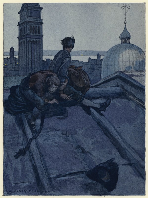 Illustration till Casanovas memoarer (färglitografi) av Jules Marie Auguste Leroux