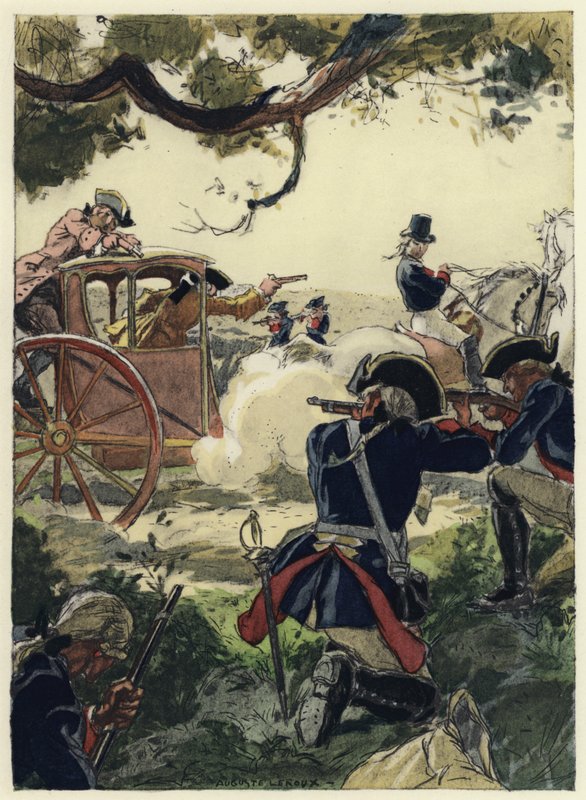Illustration till Casanovas memoarer (färglitografi) av Jules Marie Auguste Leroux