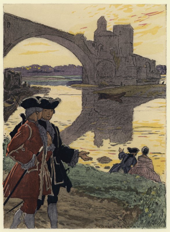 Illustration till Casanovas memoarer (färglitografi) av Jules Marie Auguste Leroux