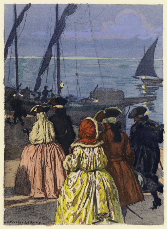 Illustration till Casanovas memoarer (färglitografi) av Jules Marie Auguste Leroux