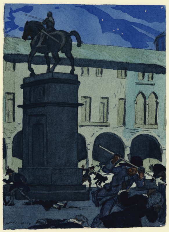 Illustration till Casanovas memoarer (färglitografi) av Jules Marie Auguste Leroux