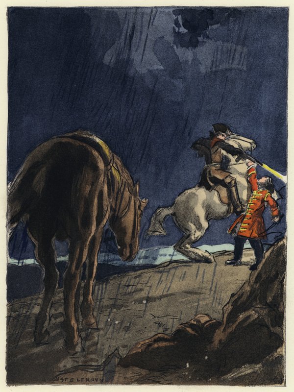 Illustration till Casanovas memoarer (färglitografi) av Jules Marie Auguste Leroux