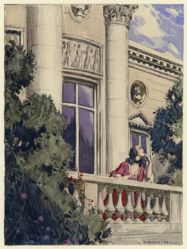 Illustration till Casanovas memoarer (färglitografi) av Jules Marie Auguste Leroux