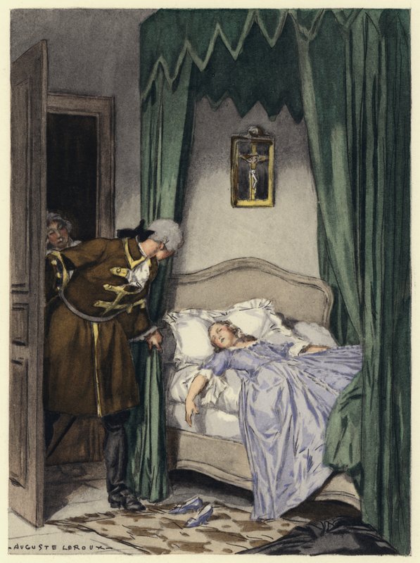 Illustration till Casanovas memoarer (färglitografi) av Jules Marie Auguste Leroux