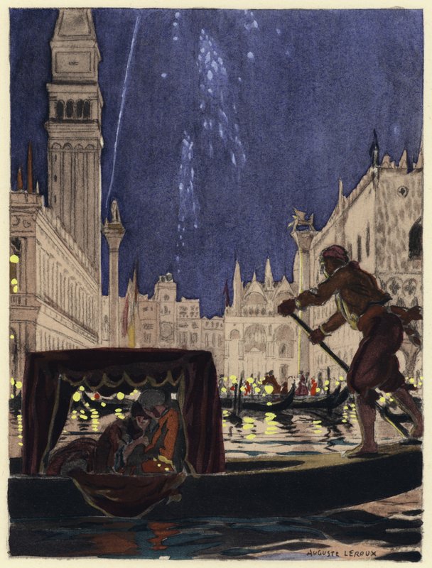 Illustration till Casanovas memoarer (färglitografi) av Jules Marie Auguste Leroux