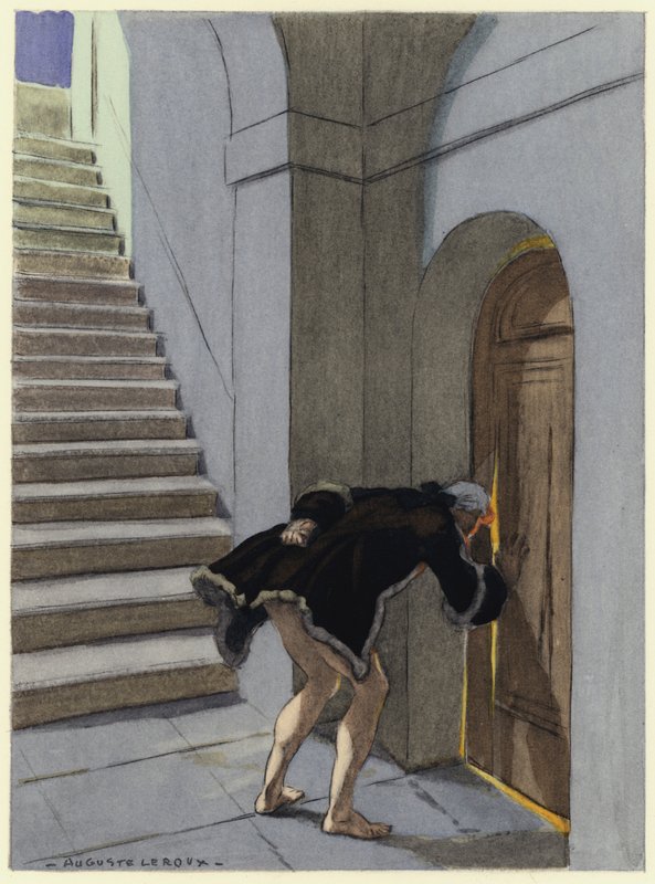 Illustration till Casanovas memoarer (färglitografi) av Jules Marie Auguste Leroux