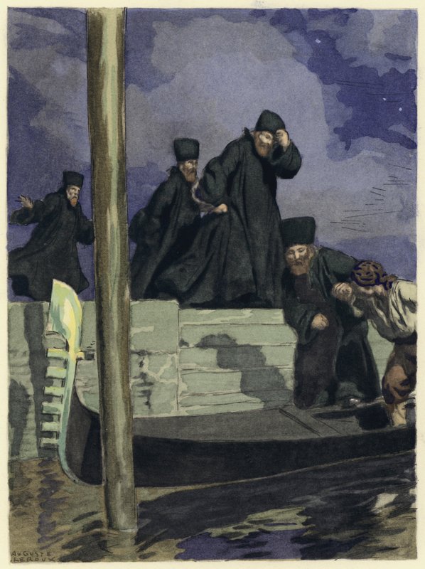 Illustration till Casanovas memoarer (färglitografi) av Jules Marie Auguste Leroux