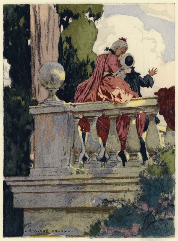 Illustration till Casanovas memoarer (färglitografi) av Jules Marie Auguste Leroux