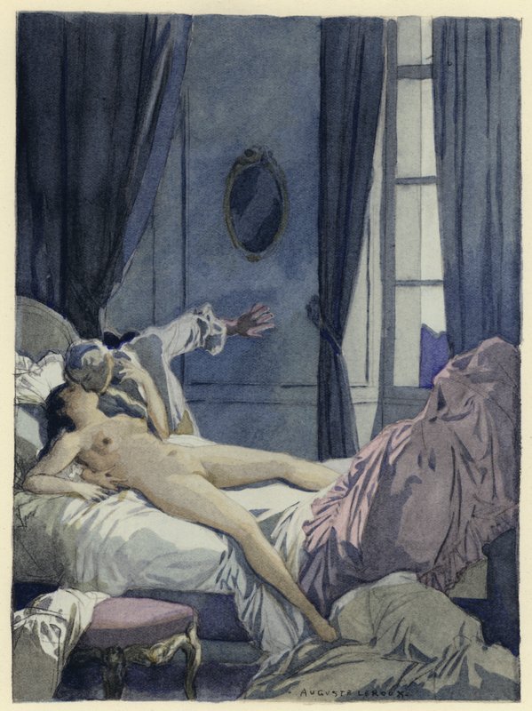 Illustration till Casanovas memoarer (färglitografi) av Jules Marie Auguste Leroux