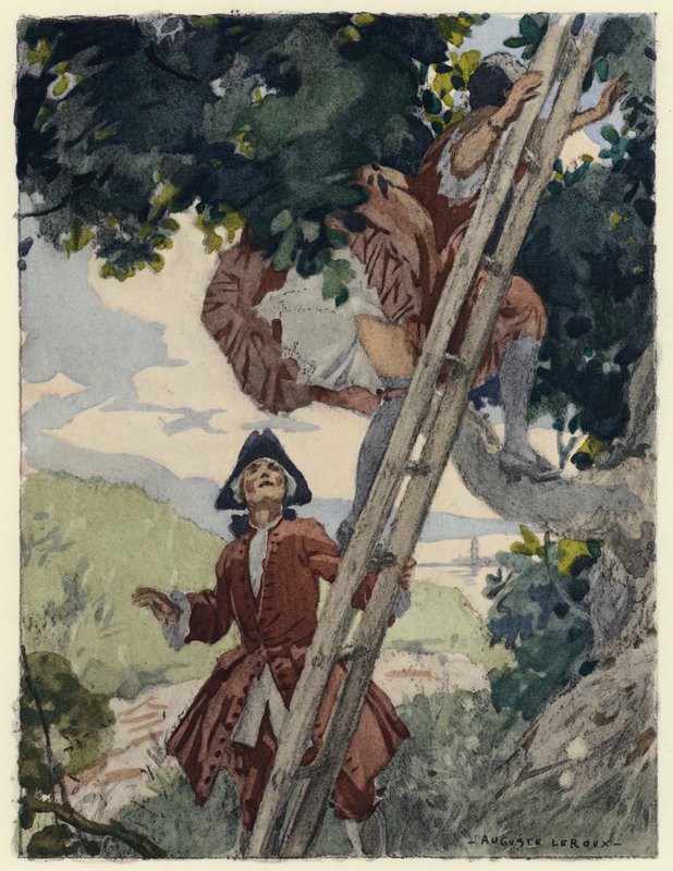 Illustration till Casanovas memoarer (färglitografi) av Jules Marie Auguste Leroux