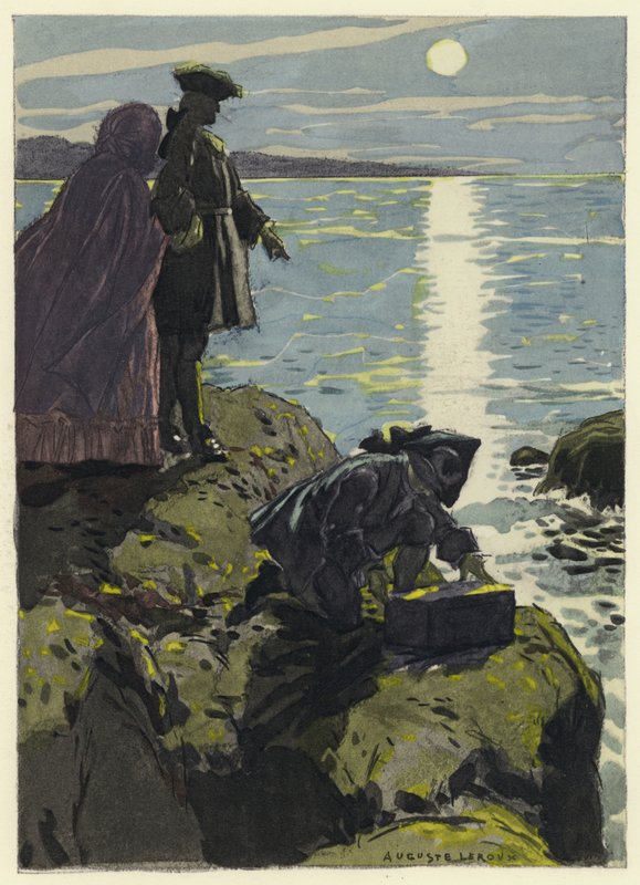 Illustration till Casanovas memoarer (färglitografi) av Jules Marie Auguste Leroux