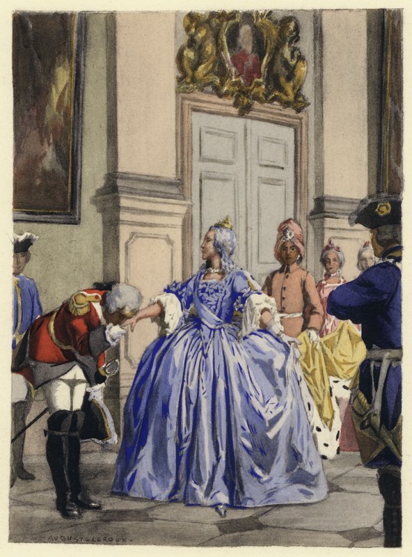 Illustration till Casanovas memoarer (färglitografi) av Jules Marie Auguste Leroux