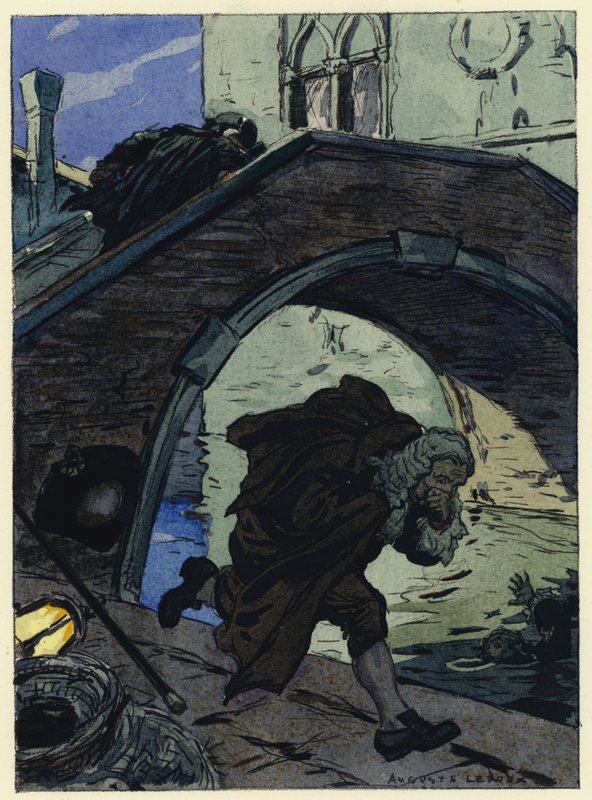 Illustration till Casanovas memoarer (färglitografi) av Jules Marie Auguste Leroux