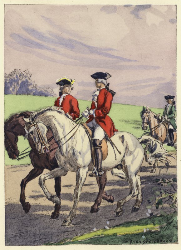Illustration till Casanovas memoarer (färglitografi) av Jules Marie Auguste Leroux