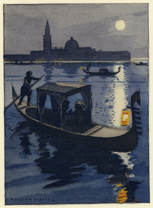 Illustration till Casanovas memoarer (färglitografi) av Jules Marie Auguste Leroux