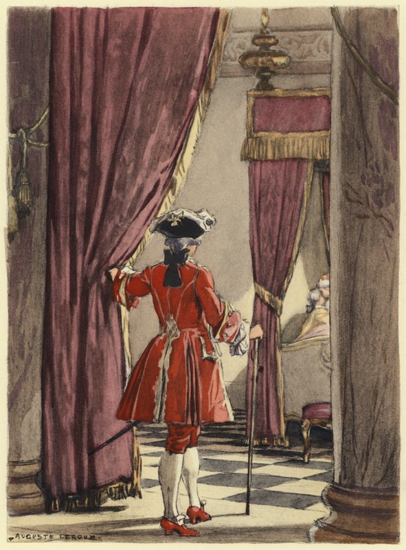 Illustration till Casanovas memoarer (färglitografi) av Jules Marie Auguste Leroux