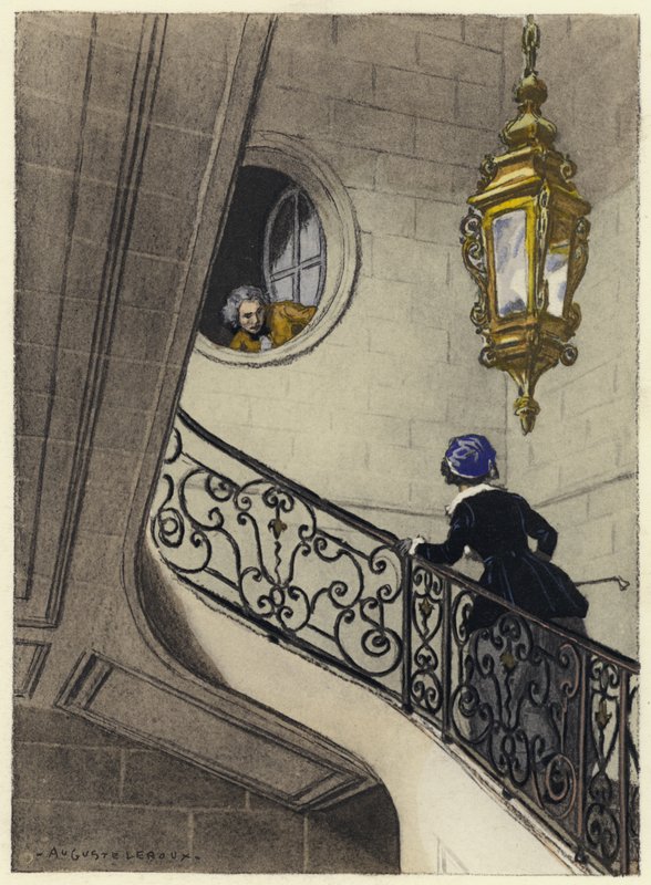 Illustration till Casanovas memoarer (färglitografi) av Jules Marie Auguste Leroux