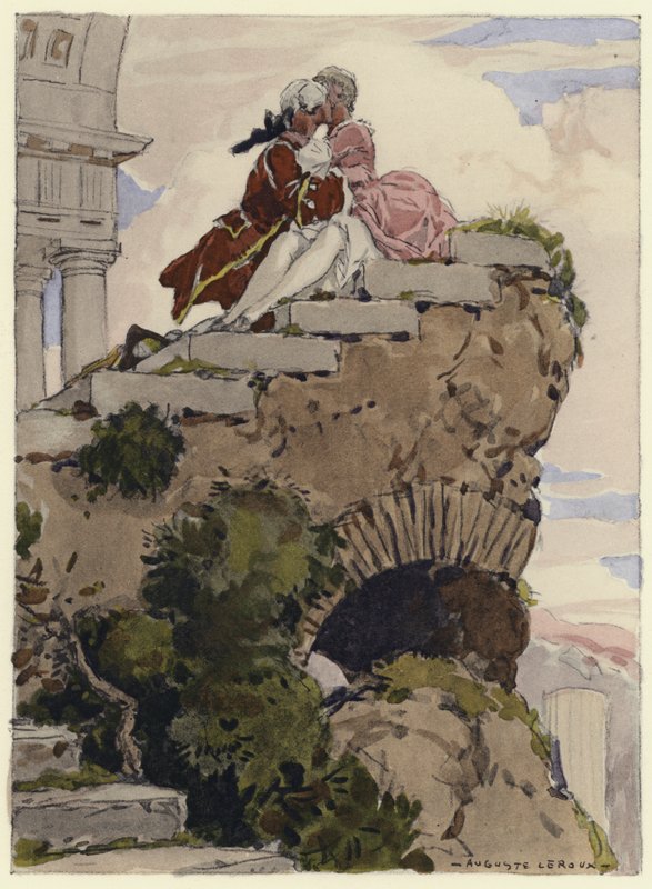 Illustration till Casanovas memoarer (färglitografi) av Jules Marie Auguste Leroux