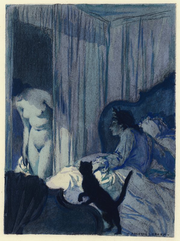 Illustration till Casanovas memoarer (färglitografi) av Jules Marie Auguste Leroux