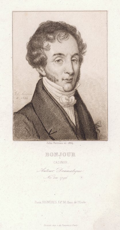 Casimir Bonjour, fransk dramatiker (gravyr) av Jules Porreau