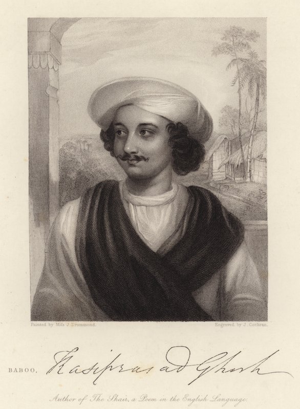 Baboo Kasiprasad Ghosh (gravyr) av Julian E. (after) Drummond