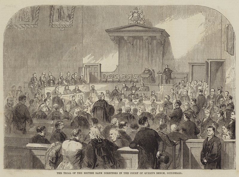 The Trial of the British Bank Directors in the Court of Queens Bench, Guildhall  av Julian Portch