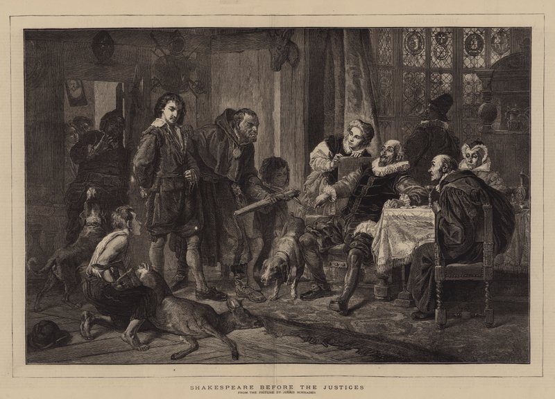 Shakespeare inför rättvisarna av Julius Friedrich Anton Schrader