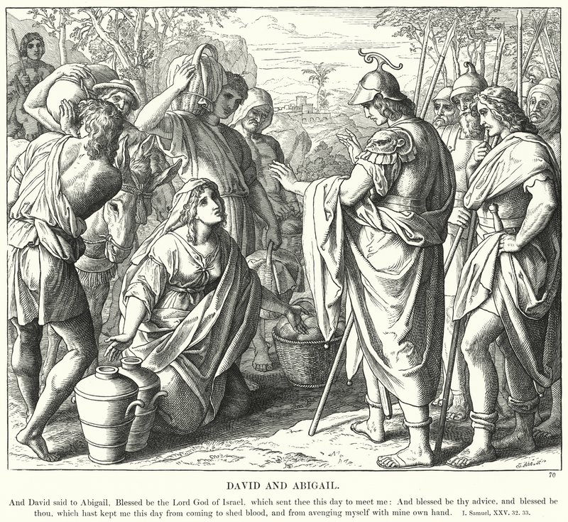David och Abigail (gravyr) av Julius (after) Schnorr von Carolsfeld
