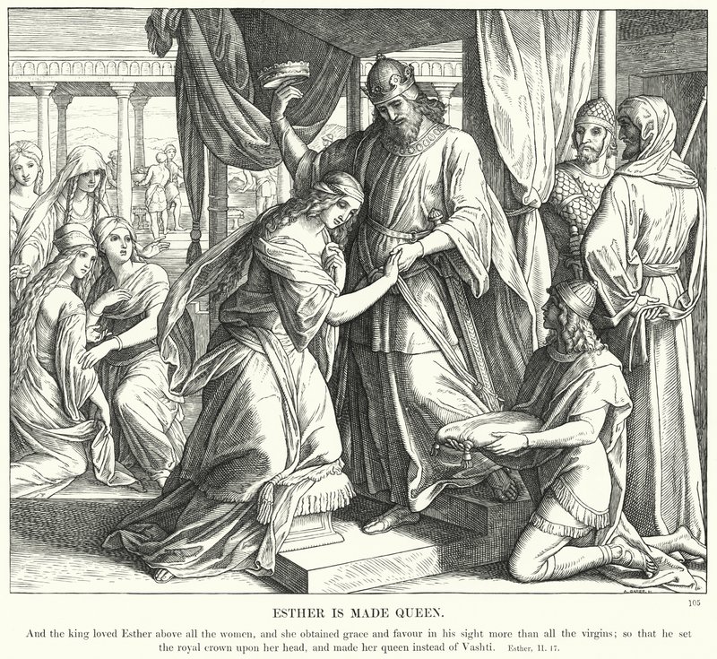 Esther is Made Queen (gravyr) av Julius (after) Schnorr von Carolsfeld
