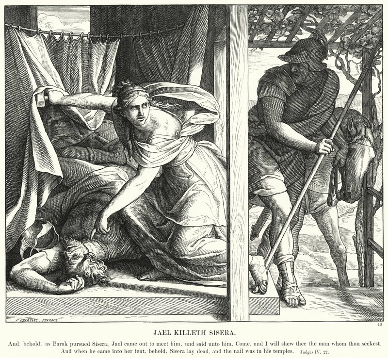 Jael Killeth Sisera (gravyr) av Julius (after) Schnorr von Carolsfeld