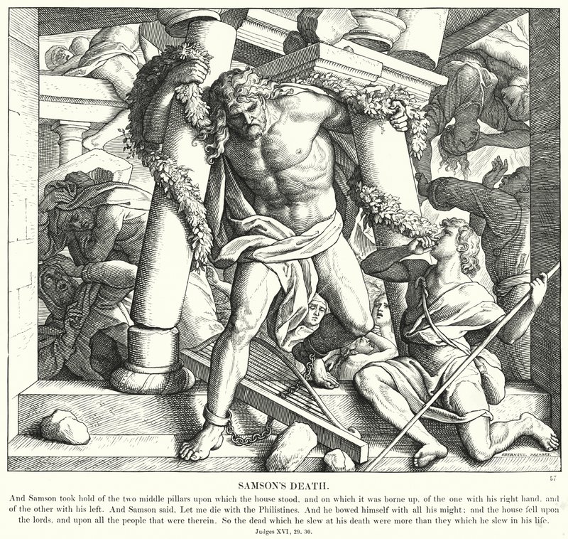 Simsons död (gravyr) av Julius (after) Schnorr von Carolsfeld
