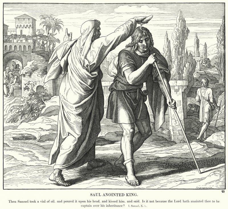 Saul Ointed King (gravyr) av Julius (after) Schnorr von Carolsfeld