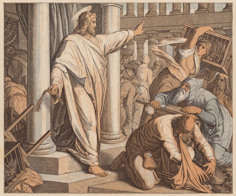 Köpare och säljare drivna från templet, St John, II av Julius (after) Schnorr von Carolsfeld