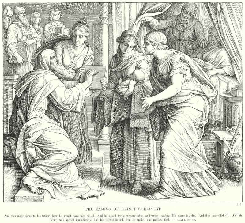Namnet på Johannes Döparen (gravyr) av Julius (after) Schnorr von Carolsfeld