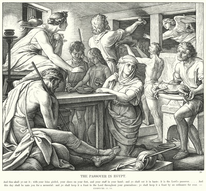 Påsken i Egypten (gravyr) av Julius (after) Schnorr von Carolsfeld