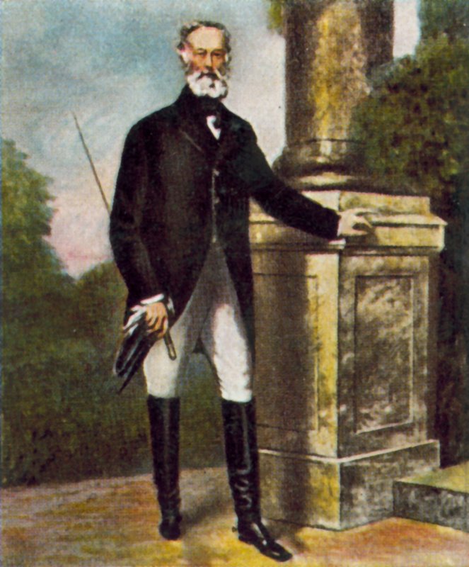Alfred Krupp, tysk industriman (färglitografi) av Julius Grun