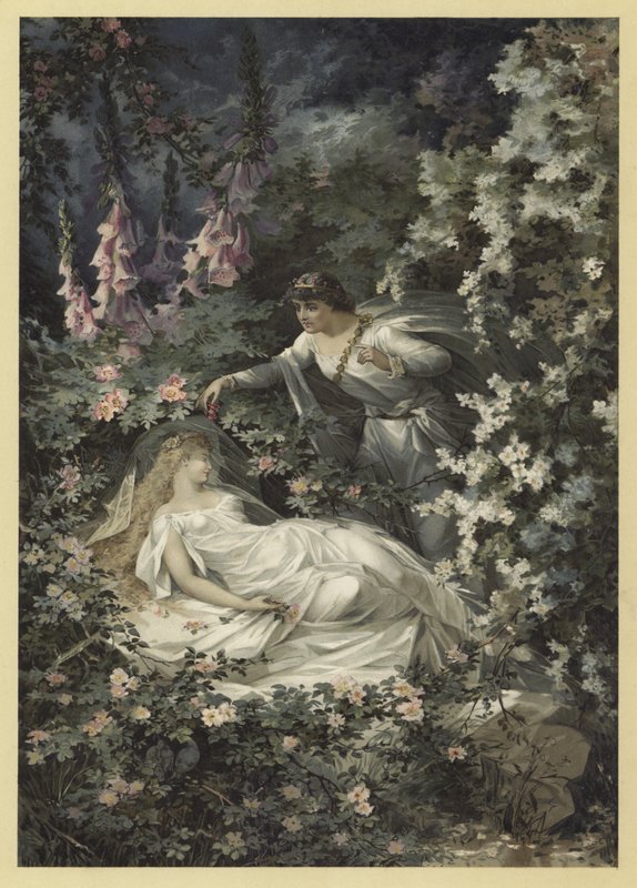 Illustration till en midsommarnattsdröm (chromolitho) av Julius Hoeppner