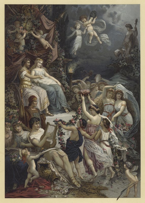 Illustration till en midsommarnattsdröm (chromolitho) av Julius Hoeppner