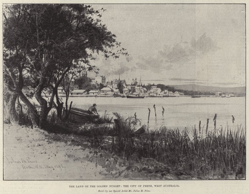 The Land of the Golden Nugget, staden Perth, västra Australien av Julius Mandes Price