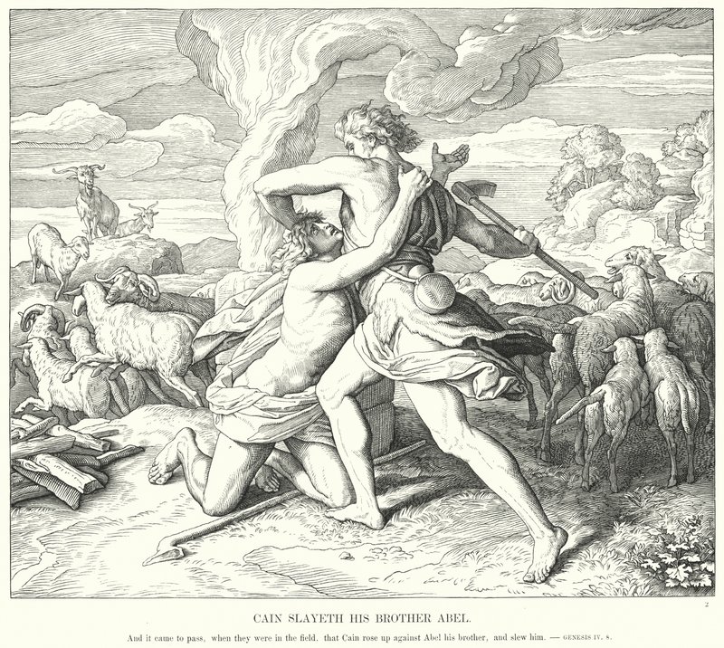 Kain dödar sin bror Abel av Julius Schnorr von Carolsfeld