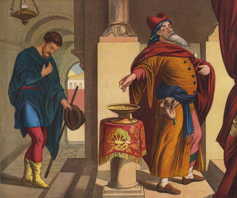 Fariséen och publikanen av Julius Schnorr von Carolsfeld