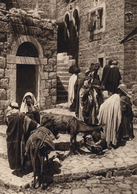 Betlehem, marknadsplats (s/v foto) av Karl Grober
